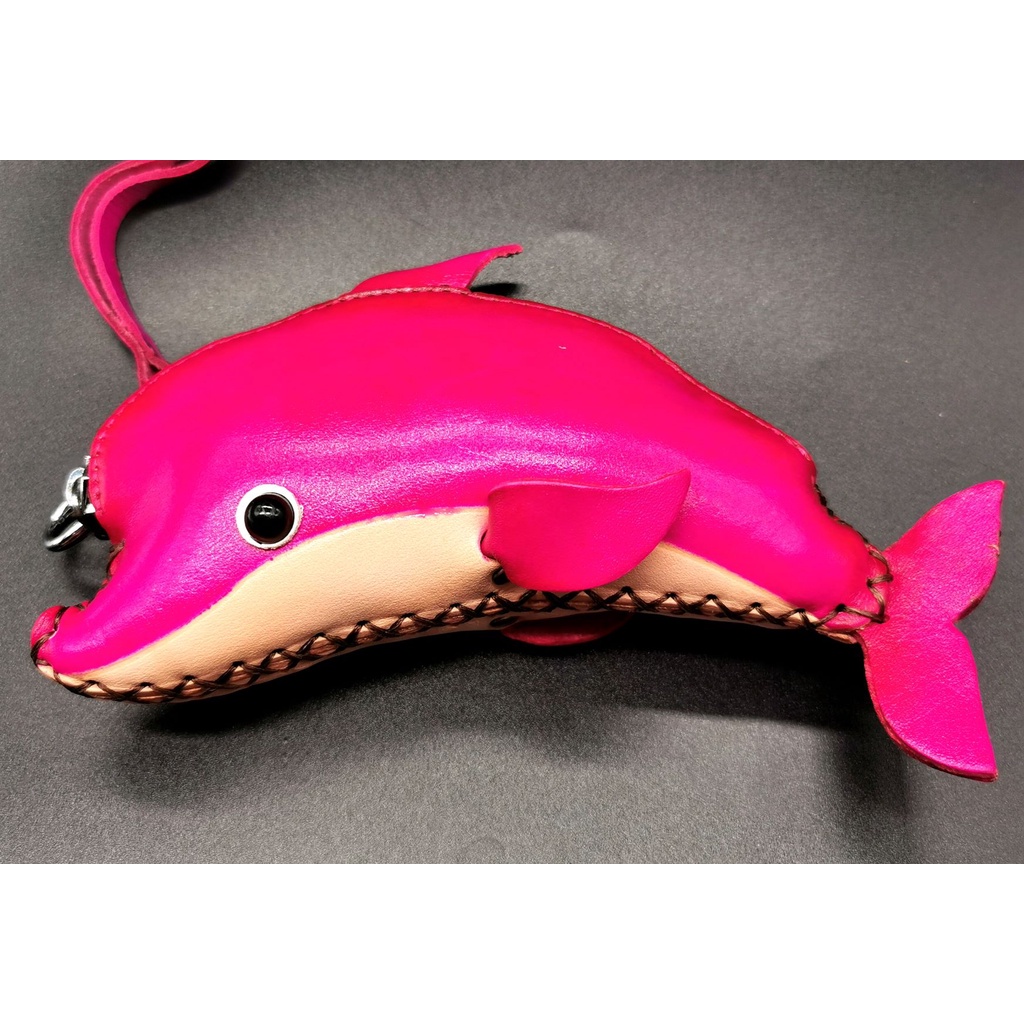 Dolphin Genuine Leather Handmade Sea Animal Coin Purse Key Pouch Kids Wallet Dompet Kulit Handcrafted Bag Souvenir 海豚包