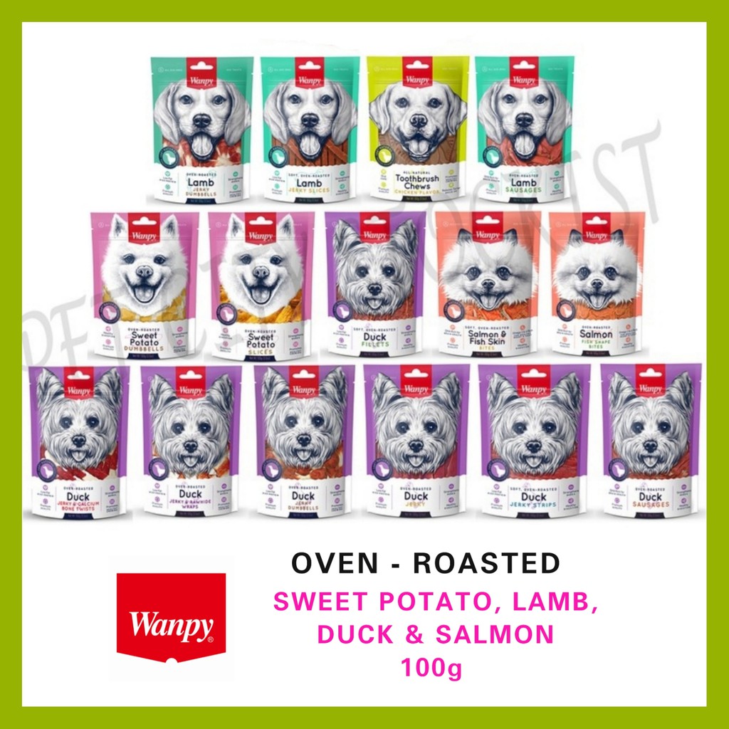 Wanpy Dog Treats 100g( Salmon , Duck , Lamb , & Sweet Potato ) ( Toothbrush Chew) (Beef & Venison ) Merry Christmas Pack