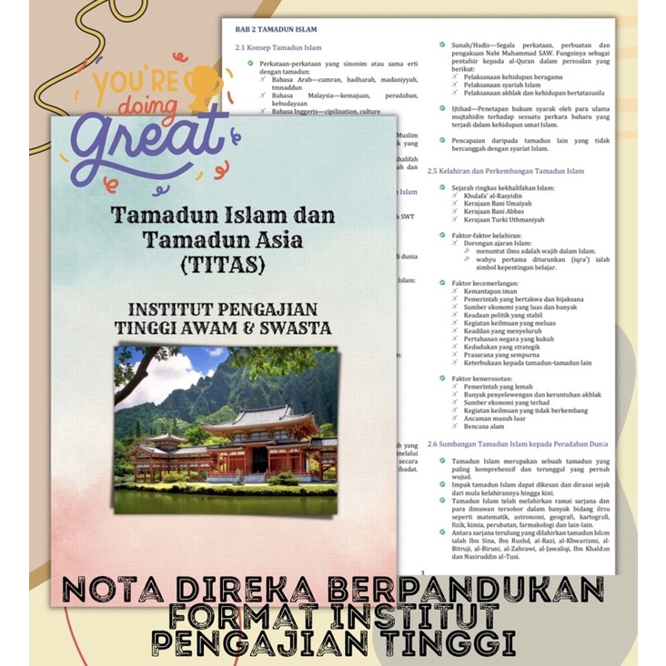 TAMADUN ISLAM DAN TAMADUN ASIA (TITAS)(IPTA/IPTS) | Shopee Malaysia