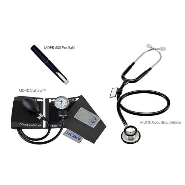 MDF® Calibra® Acoustica® Suite - Sthetoscope + Sphygmomanometer + medical professional penlightPenlight