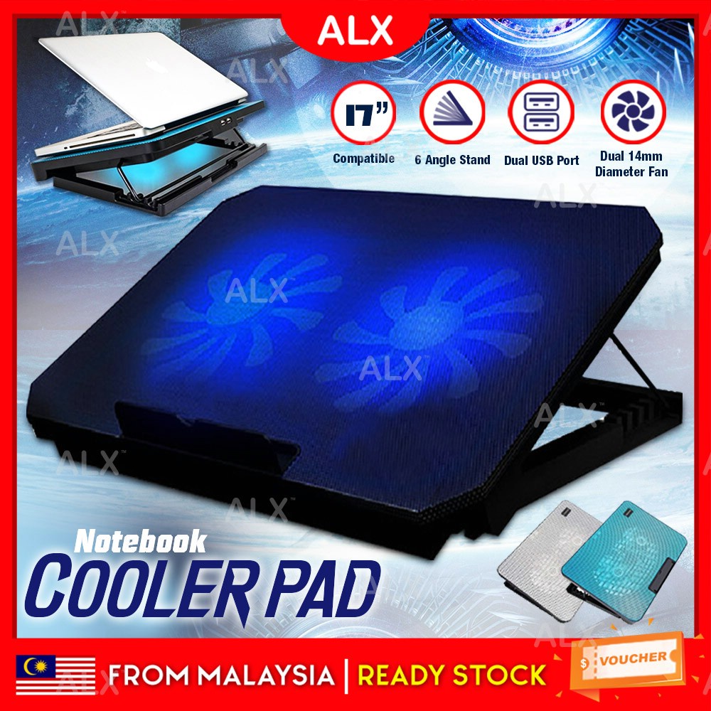 ALX LED Laptop Cooler Laptop Cooling Fan Laptop Fan Dual 14cm Fans Dual