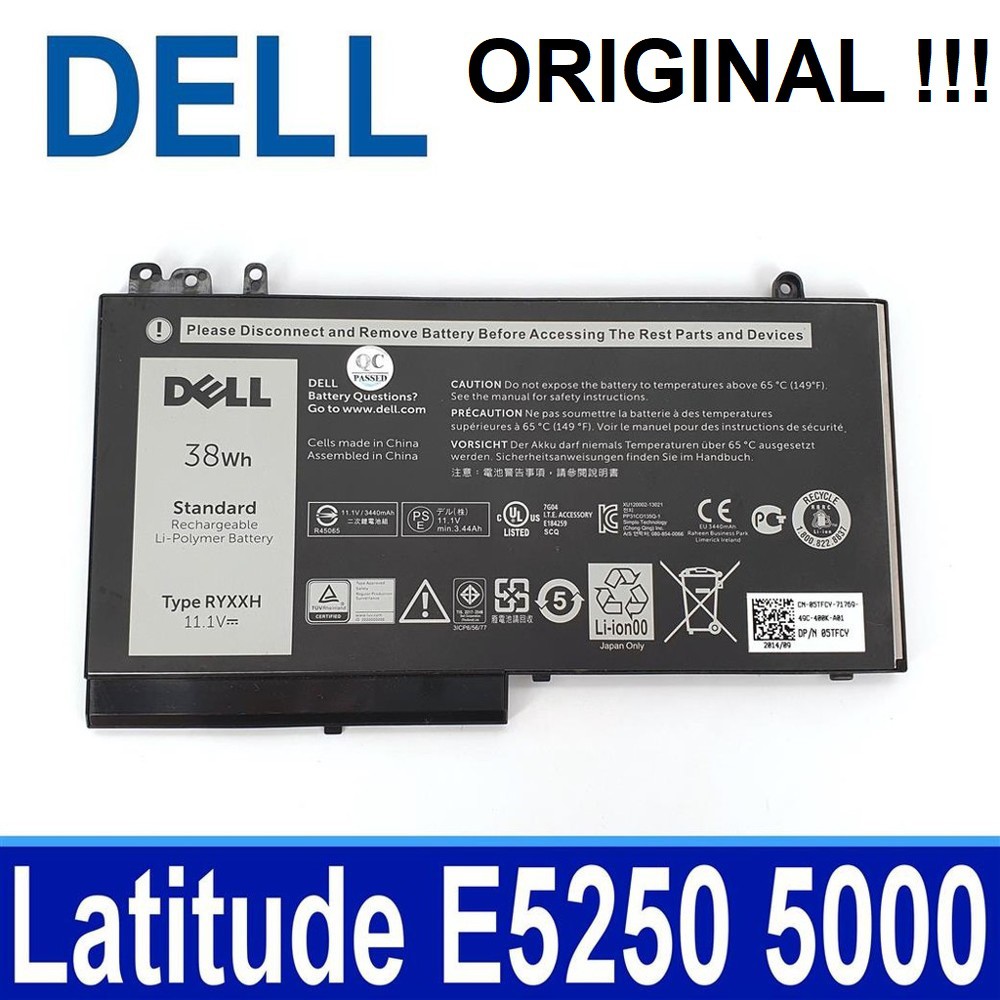 Genuine Original Ryxxh Dell Latitude 11 12 5000 3150 3150 3160 E5250 E5270 Battery Shopee Malaysia