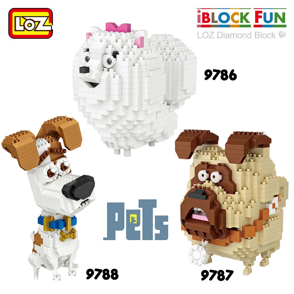 Loz Secret Life Of Pets Dog Blocks Gidget Mel Max Nanoblock Compatible Shopee Malaysia