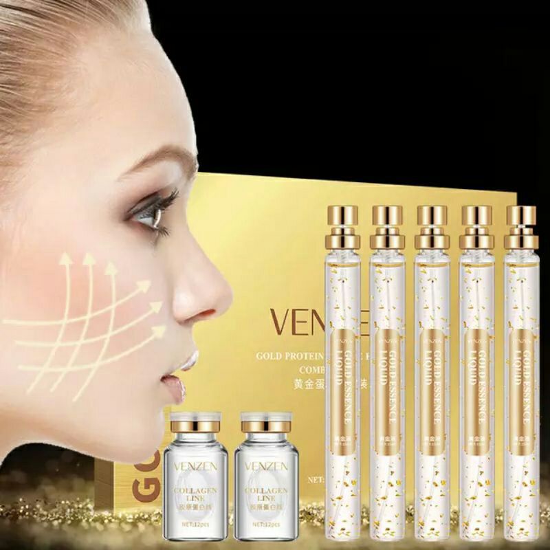 VEZE Benang Collagen/Protein Thread Original Set 1box Gold protein peptides essences set 6pcs firming serum thread
