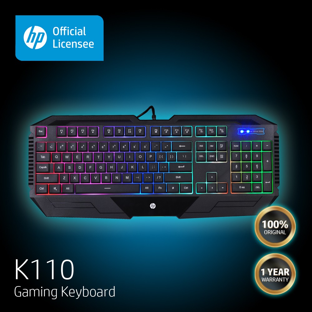 HP K110 Gaming Keyboard with 26 keys anti ghosting splash resistant