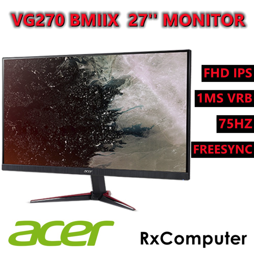 Acer Vg270 Bmiix 27 Inch Fhd Ips ( 1ms Vrb   75hz   Freesync ) Gaming 