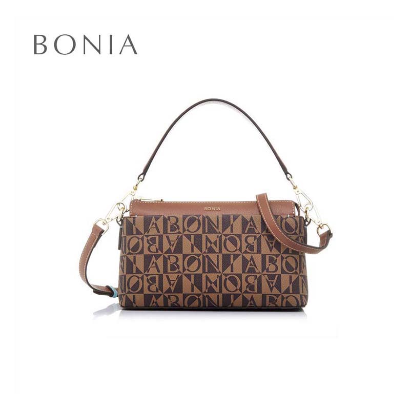 Bonia Monogram Sling Bag S - Brown | Shopee Malaysia