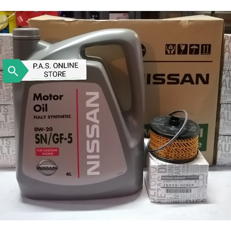 NISSAN 0W20 4L ENGINE OIL WITH NISSAN ALMERA TURBO OIL FILTER | Shopee ...