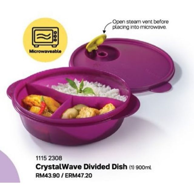 [HOT ITEMS] Tupperware CrystalWave Divided Dish 900ml