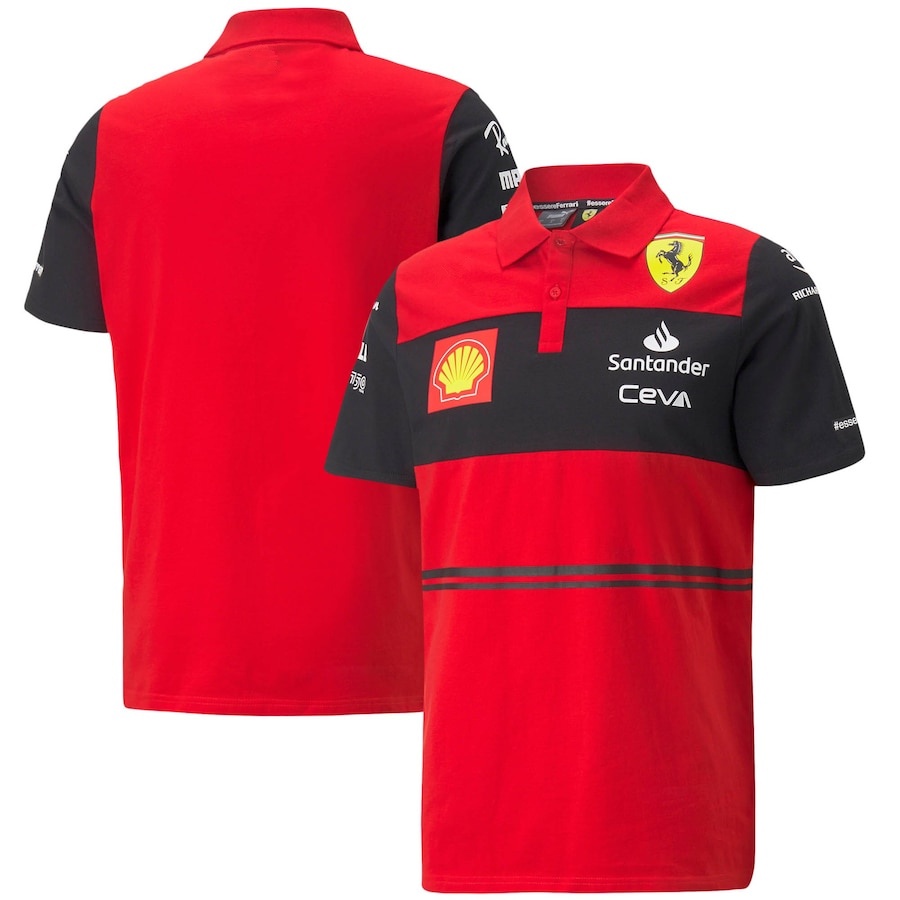 F1 shirt 2022 2023 Scuderia Ferrari Team Charles Leclerc T-Shirt Team Polo