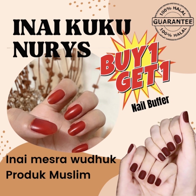 INAI KUKU NURYS SAH SOLAT PRODUK MUSLIM- nail henna inai kuku instant ...
