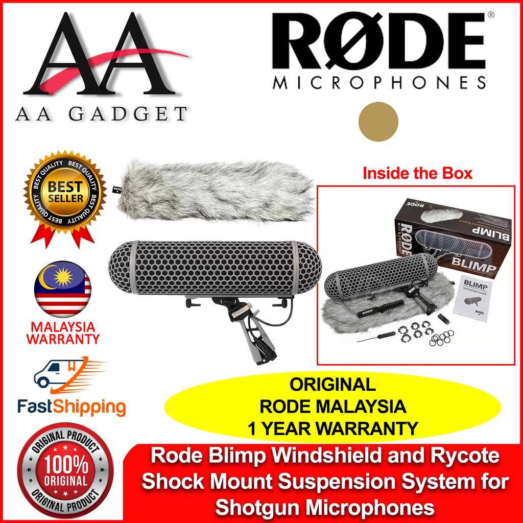 Rode Blimp Windshield and Rycote Shock Mount Suspension System for