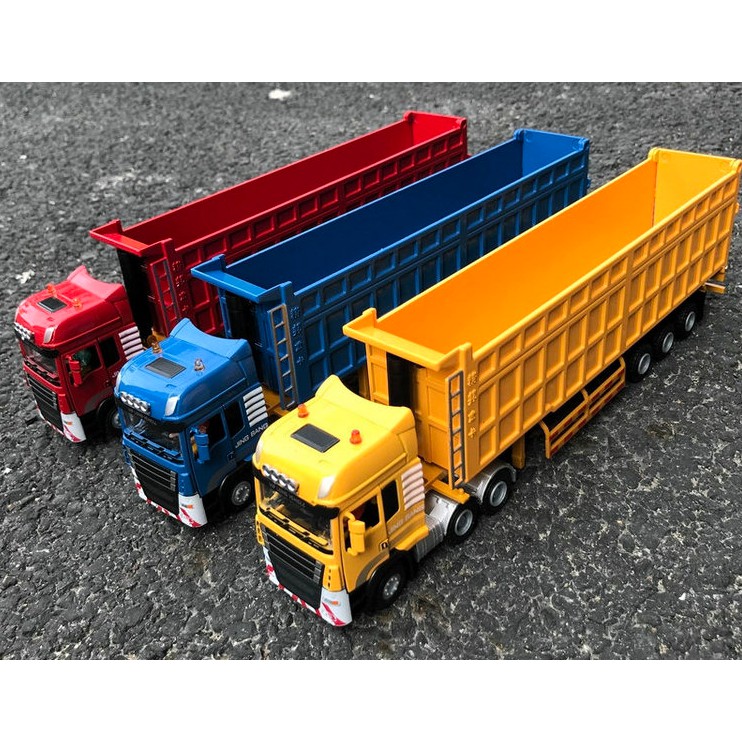 Jingbang 1 50 Alloy Large Truck Semi Trailer Heavy Truck Dumper Transport Tipper Truck Engineering Vehicle Model Shopee Malaysia