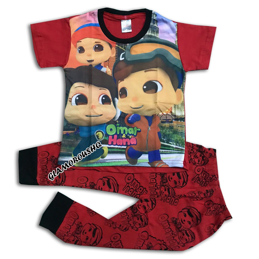  OMAR  HANA  KIDS CARTOON PYJAMAS BAJU  KANAK KANAK 