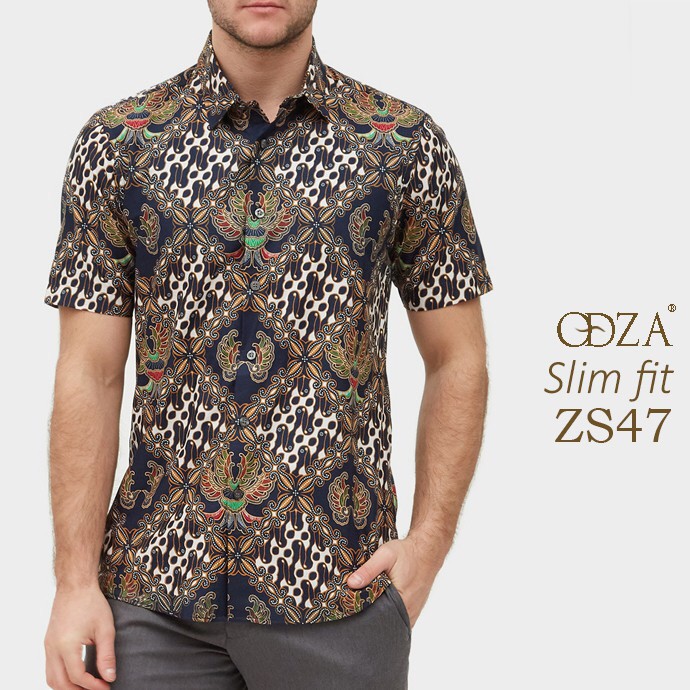 Baju Batik Lelaki Slim Fit - Kemeja Batik Lelaki Slim Fit Gaya Hunting