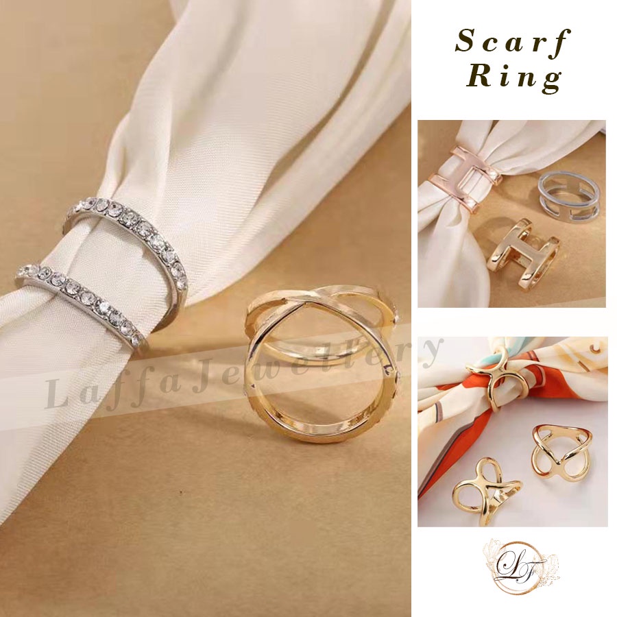 {Ready Stock} High Quality Alloy Rings Tudung Bawal Scarf brooch Ring Scarf Holder Buckle cincin Shawl Kerongsang