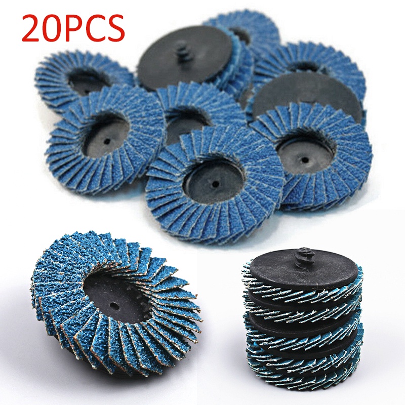 10pcs  2"  60 Grit Lug Flap Sanding Disc Wheels Type R Roloc Threaded Twist Lock 