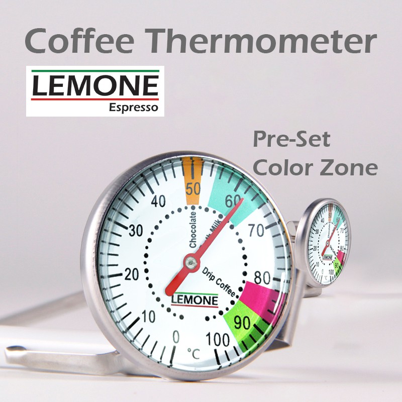 Ready Stock 🇲🇾 Lemone Coffee Thermometer. Barista Coffee and Frothy Milk Thermometer With Clip