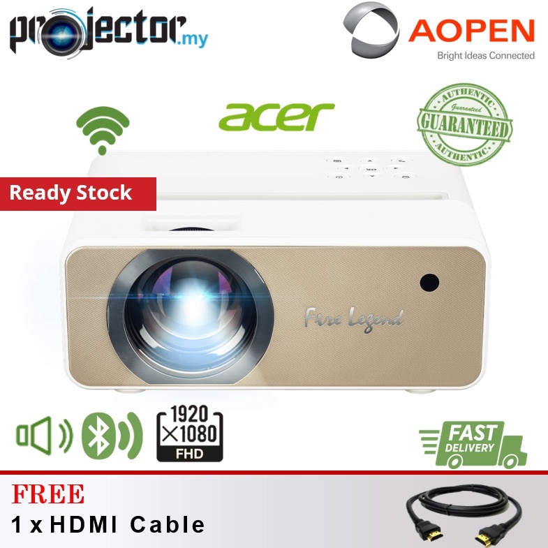 Acer AOPEN QF12 Full HD 1080p DLP Portable Pico LED WIFI / Wireless ...