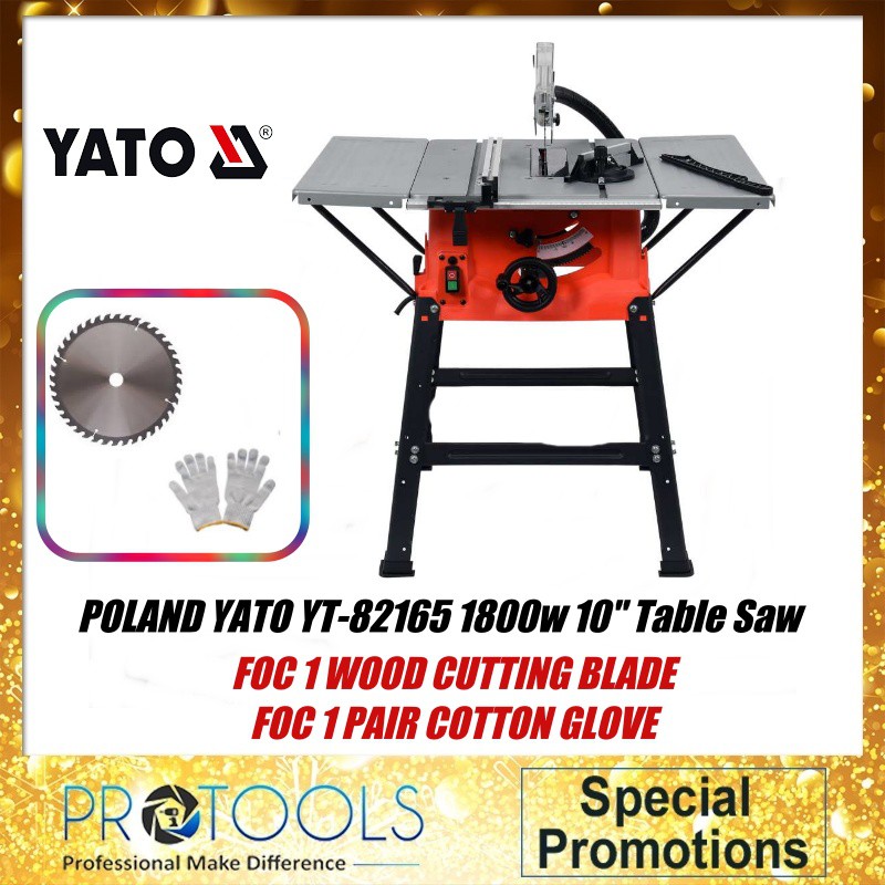 YATO YT82165 1800w 10" Table Saw HEAVY DUTY COMBO Shopee Malaysia