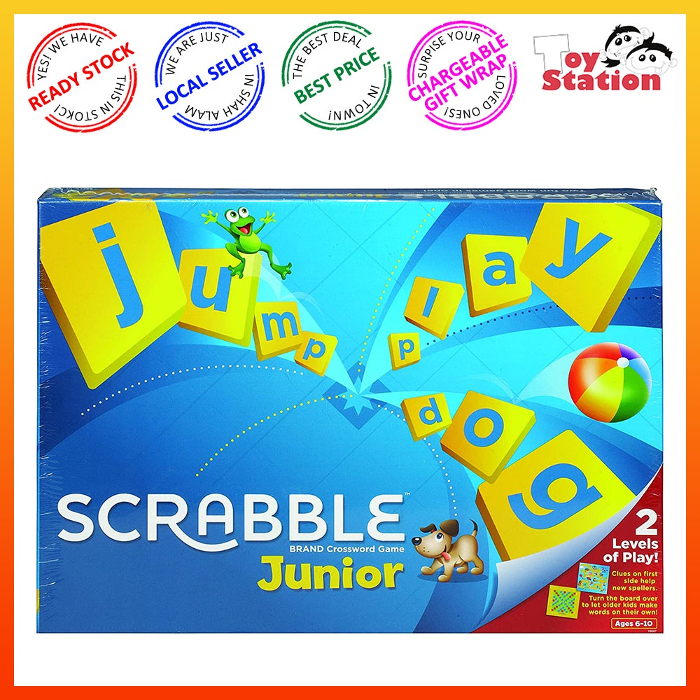 ORIGINAL MATTEL Games Scrabble Junior English Board Game Set for Kids