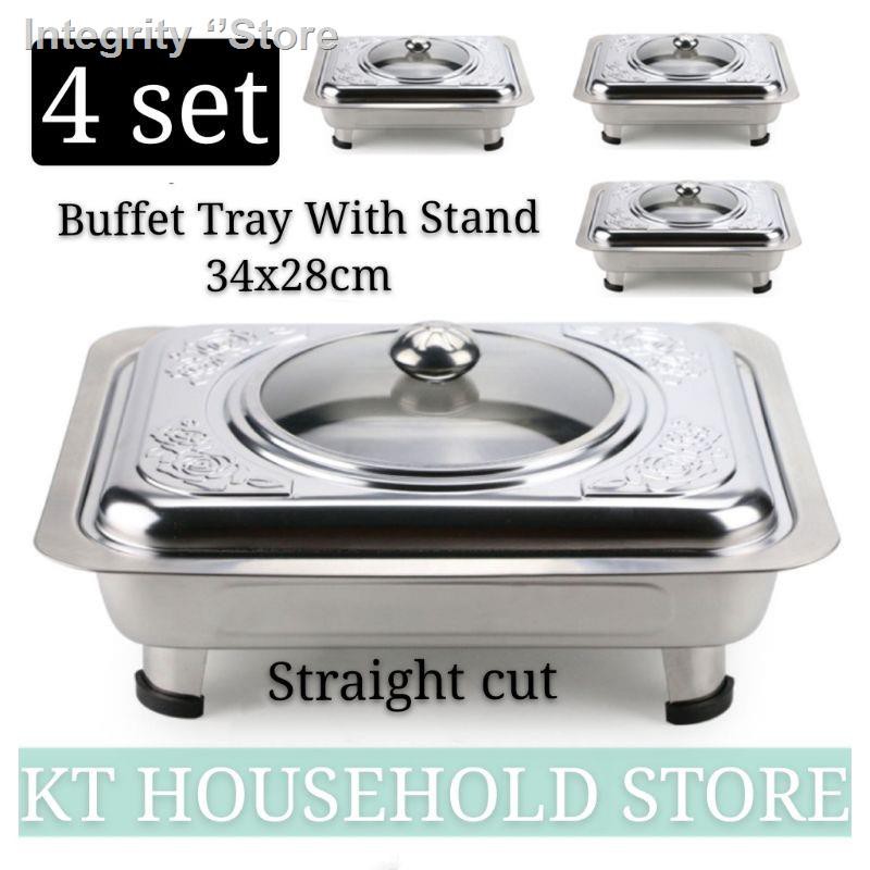 ❆□KT WARE 4 set 34x28 BUFFET EMBOSSED / TRAY FOOD SERVING /FOOD PAN KENDURI CATERING