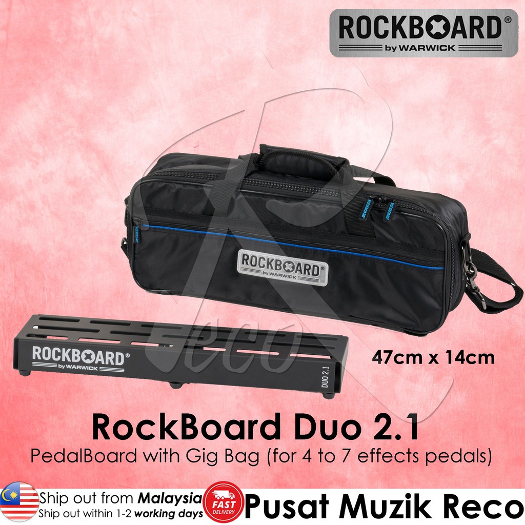 Warwick RockBoard DUO 2.1 Guitar Effect Pedal Board Pedalboard with Gig