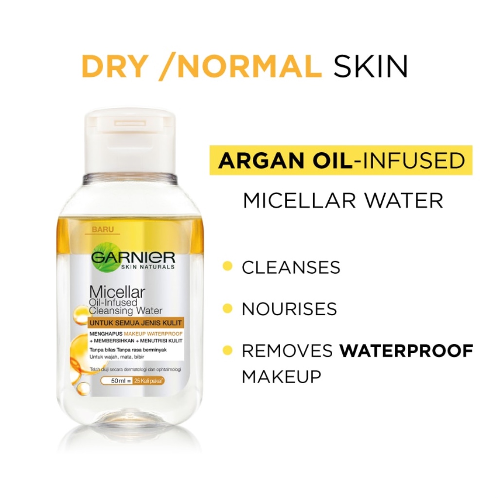 GARNIER MICELLAR OIL INFUSED CLEANSING WATER 50ML Shopee Malaysia