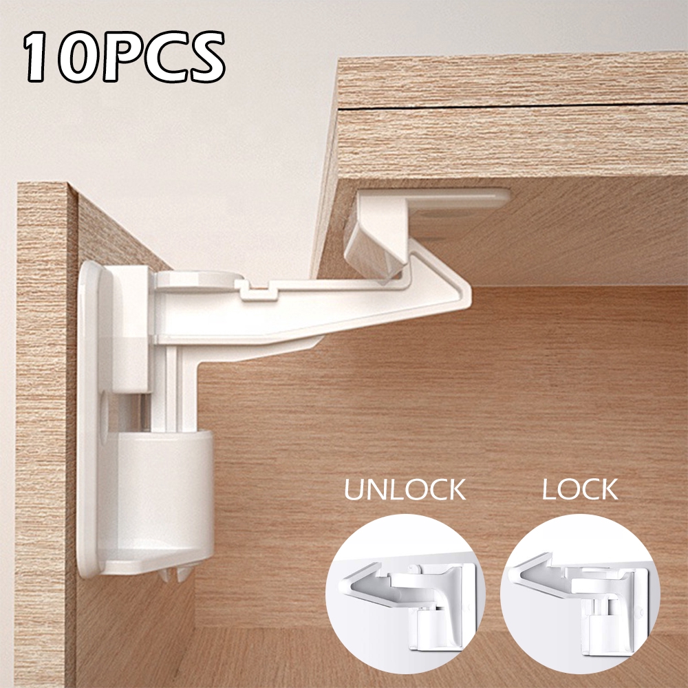 10pcs Baby Safety Drawer Locks Children Security Protection Lock
