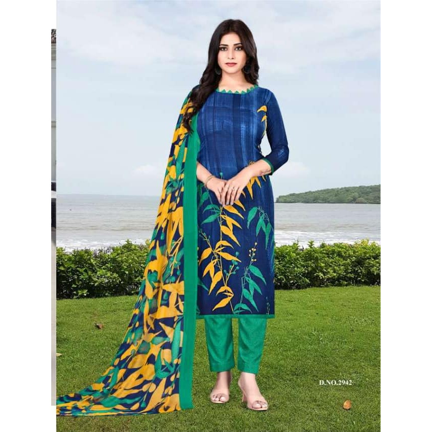 Punjabi Suit Material 2942 Soft Crepe Desi Girl Vol Vishnu Print Rv Shopee Malaysia