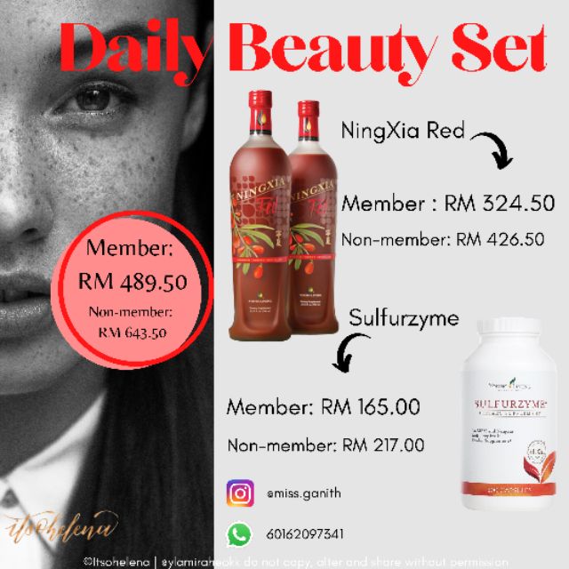 Daily Beauty set Young Living NingXia Red & Sulfurzyme ...