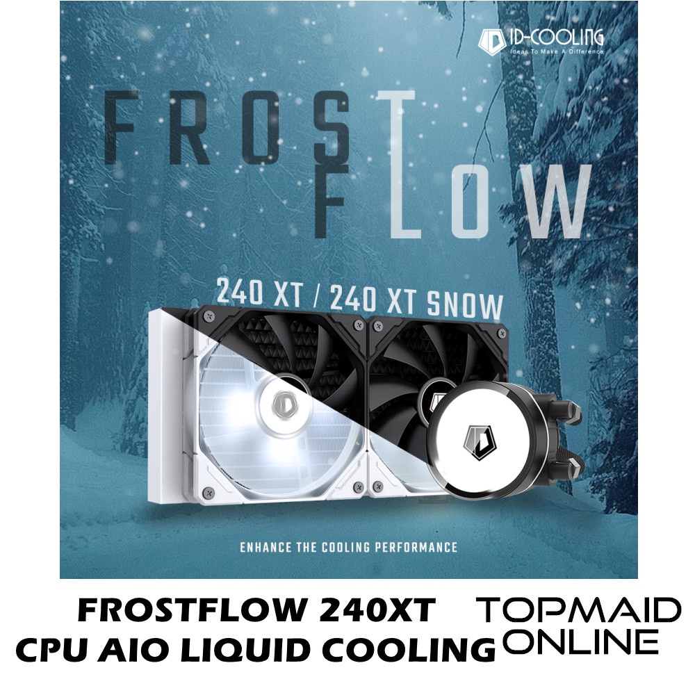 ID COOLING FROSTFLOW 240 XT CPU ALL IN ONE LIQUID COOLER ( BLACK / SNOW ...
