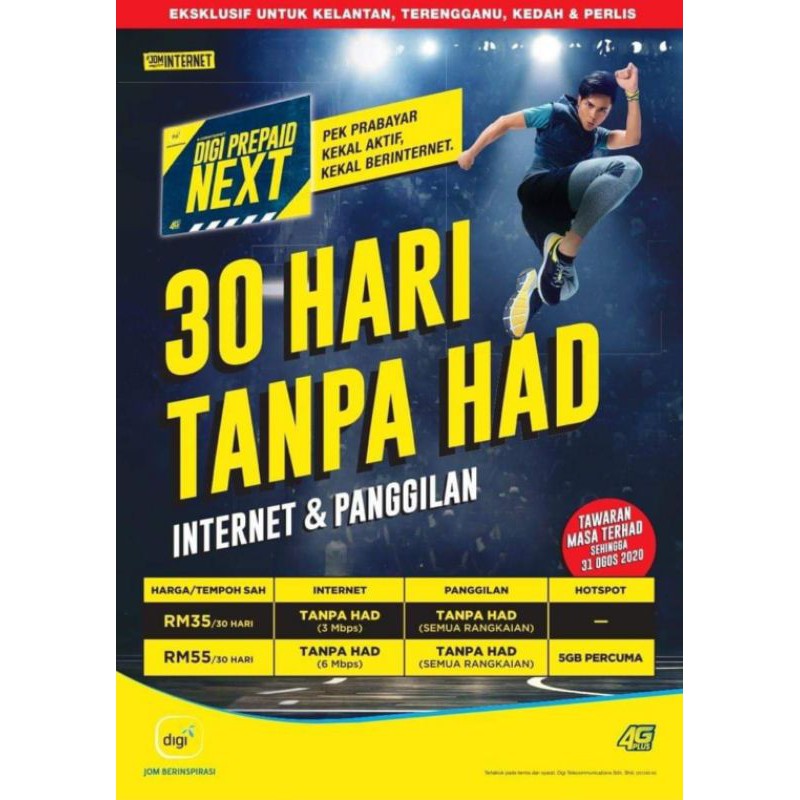 DiGi Next 55 Unlimited Data Prepaid Plan (siap langganan ...