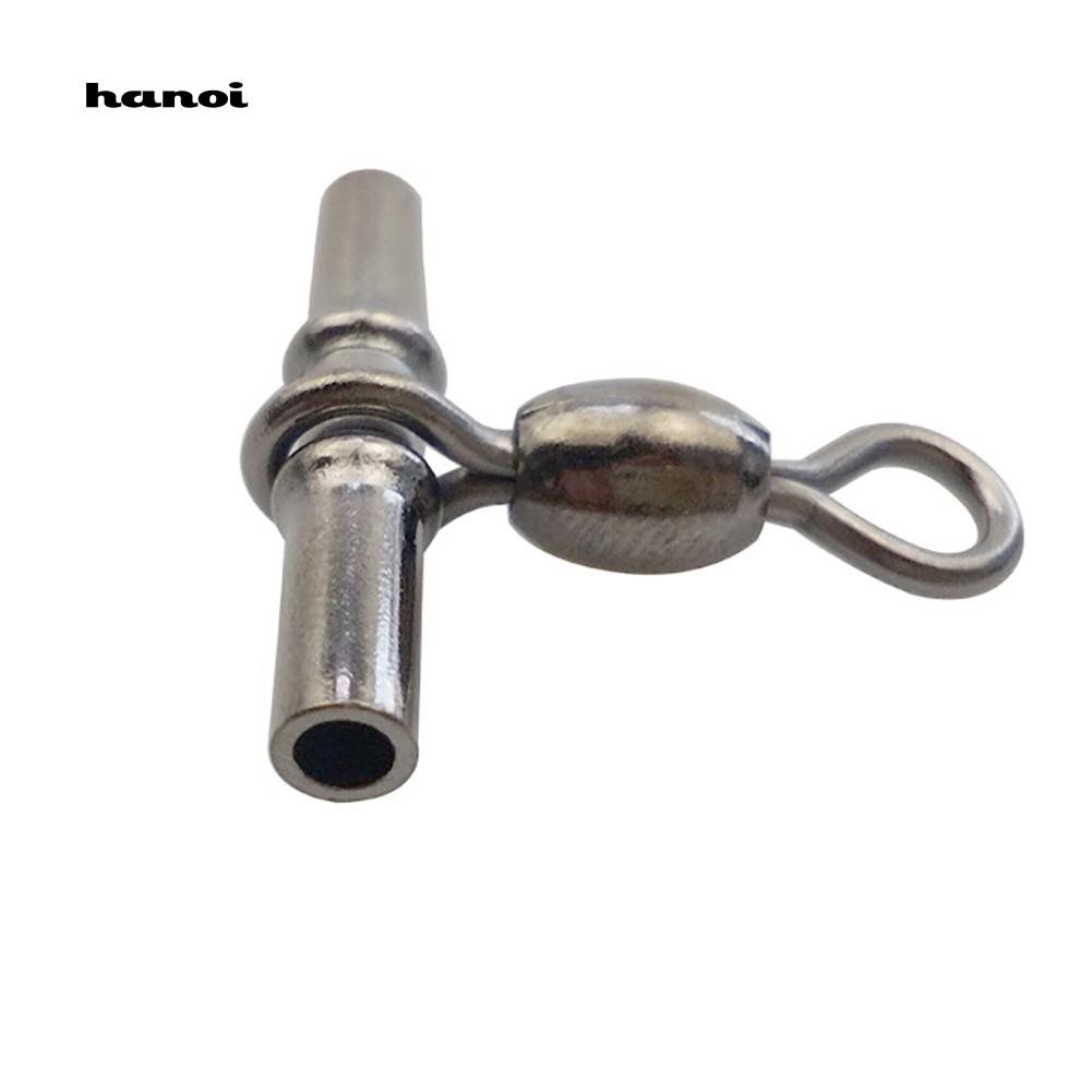 40pc 3 Way Fishing Crimp Swivel Cross line Crane Fishing Swivel Connector 3#-2//0
