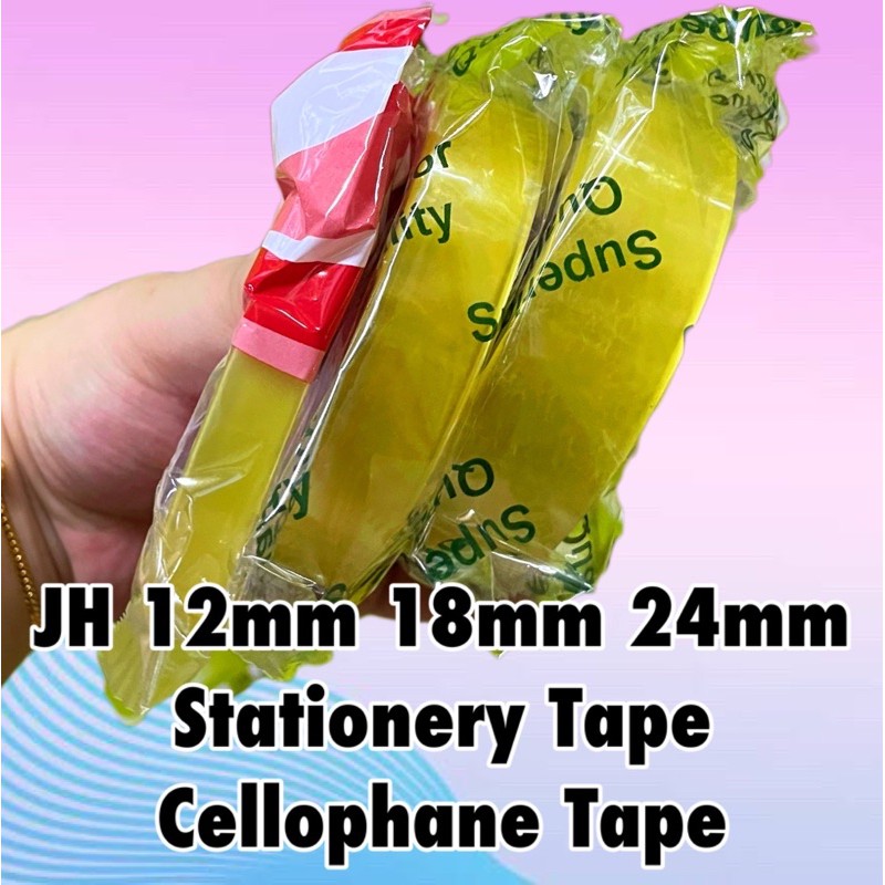 JH Cellophane Tape Stationery Tape 12mm / 18mm / 24mm X 35y Shopee