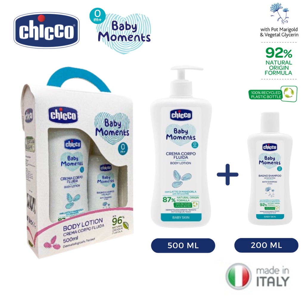 Chicco Baby Moments Set Body Lotion 500ml (Body Lotion 500ml + NoTears