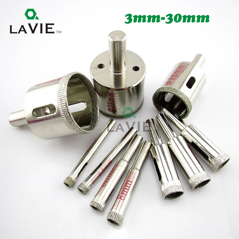 Workshop Craft 2pcs Glass Hole Saw 3mm-30mm Diamond Drill Bit Tile Ceramic Marble Granite M25 - Image 2