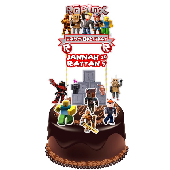 Roblox Cake Topper Set Shopee Malaysia - roblox minecraft cake