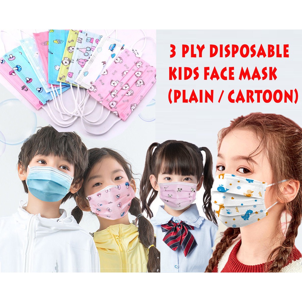 [READY STOCK] (Malaysia/KL Ready) 3 Ply Protective Disposable Kids Face