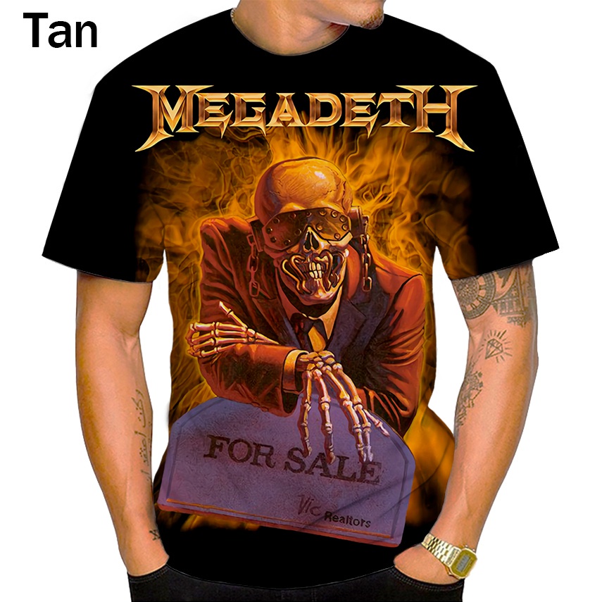 MEGADETH Heavy Metal T-shirt menPunk Festival Rock T-shirt Men 3d Printed Casual Metal Shirt Oversized Hip Hop Short Sleeve t-shirt