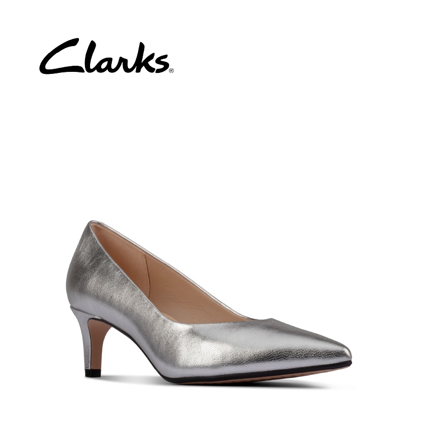 clarks heels for women dressy silver