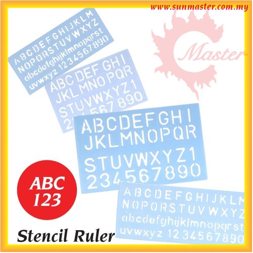 English Alphabet Stencil Ruler ABC Ruler (STENCIL ALPHABET) / Pembaris