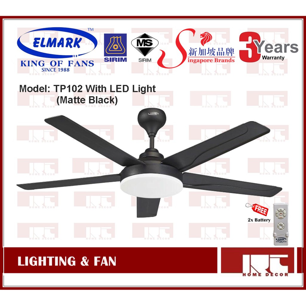 ELMARK CEILING FAN GEM TP102 52 INCH WITH REMOTE CONTROL WITH LED LIGHT Shopee Malaysia