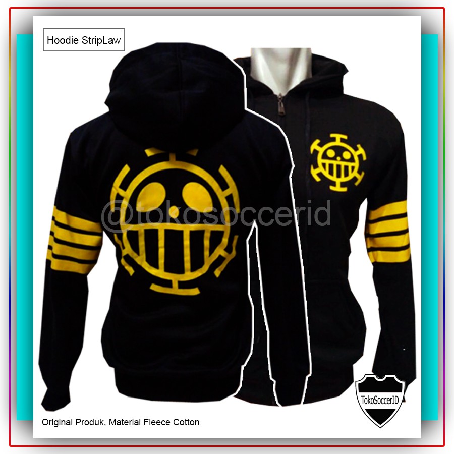 Pay On Site Trafalgar Law Four Strip Jacket Anime Jacket One Piece Jacket Black Jacket Shopee Malaysia