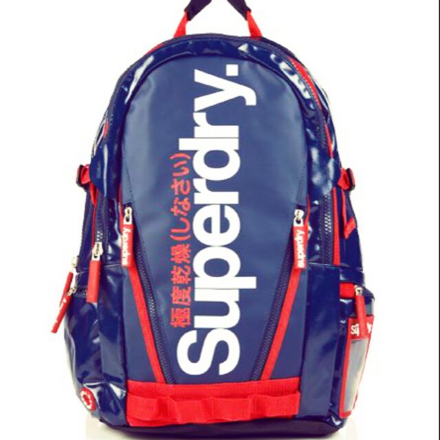 blue superdry bag