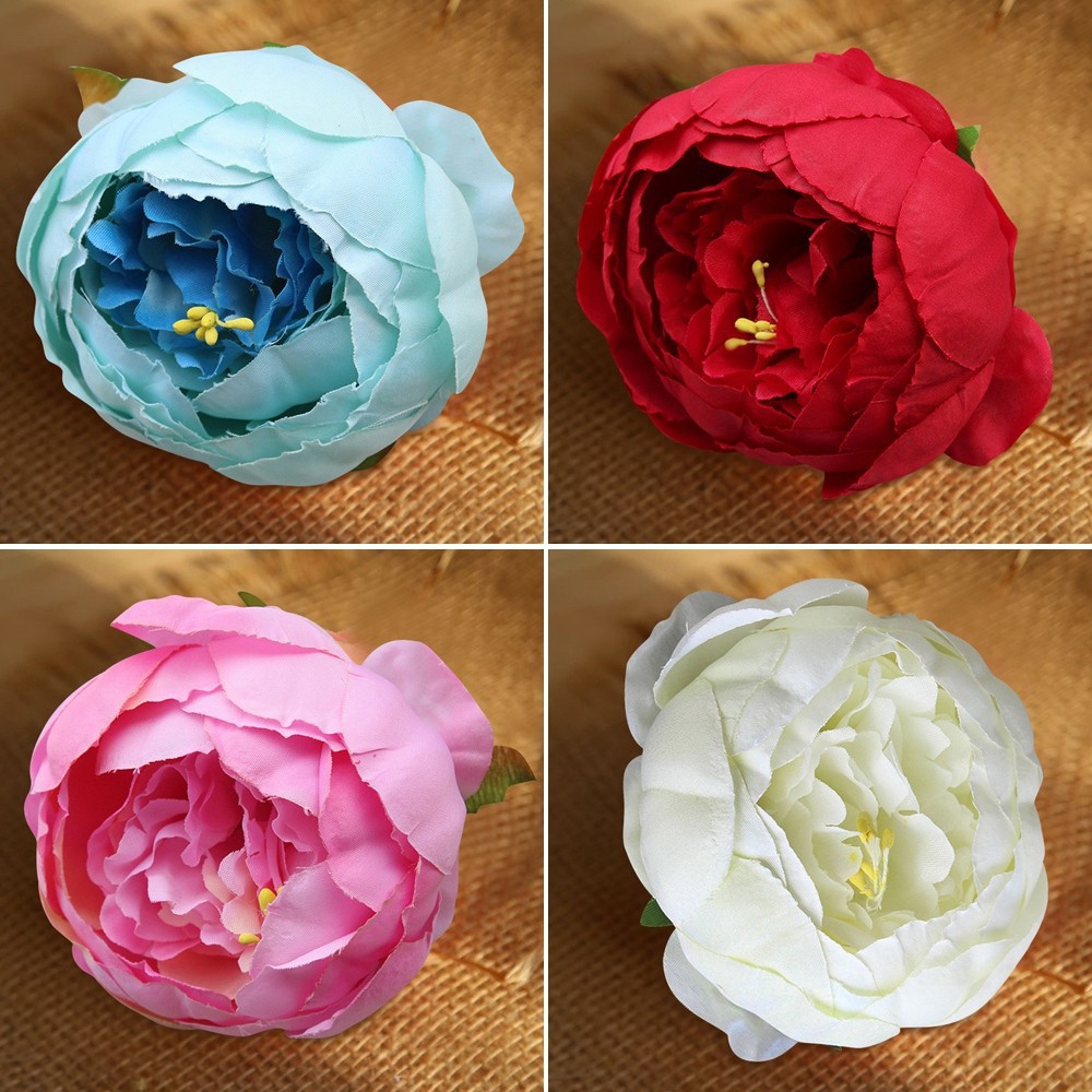 Plants Flowers Blue Peony Artificial Flower Head