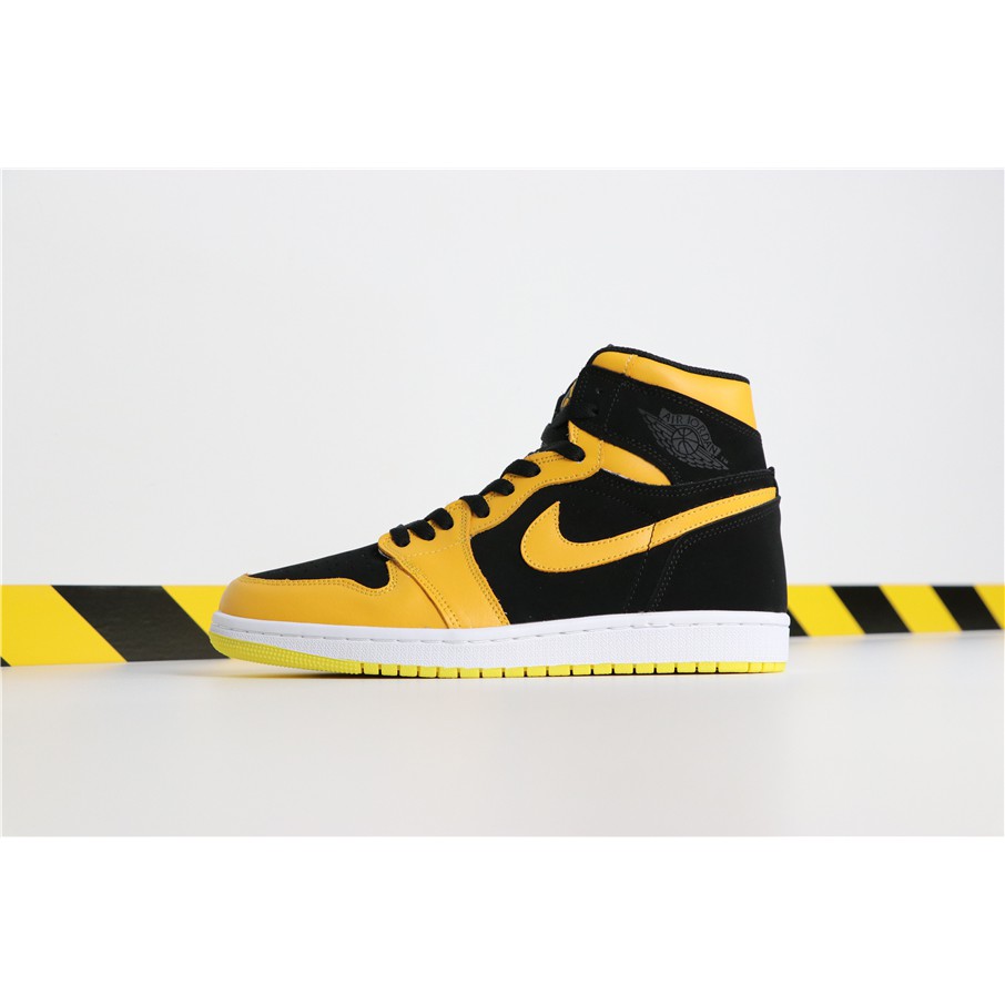 jordan black and yellow shoes