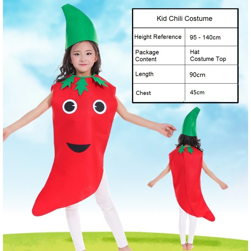 Halloween Kid Red Chili Costume