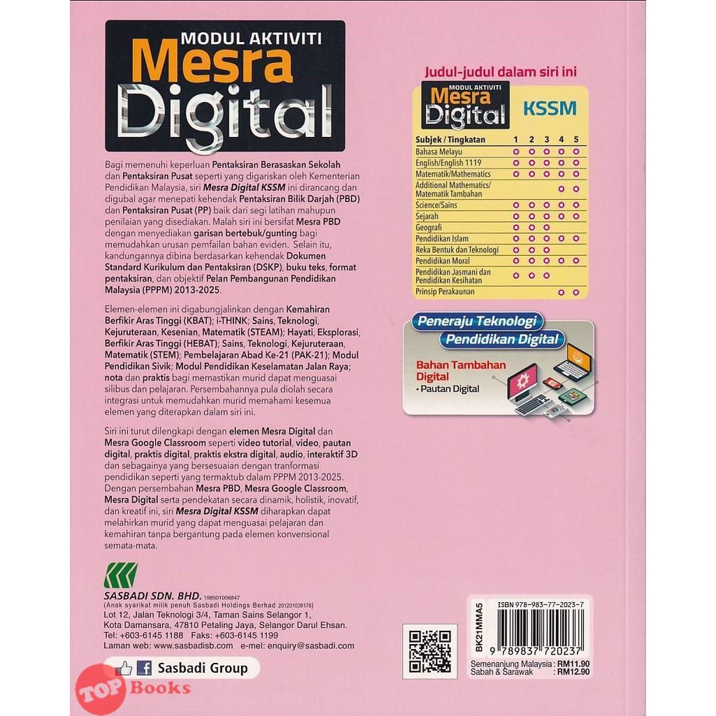 Topbooks Sasbadi Modul Aktiviti Mesra Digital Matematik Tingkatan 5 Kssm Dwibahasa 2021 Shopee Malaysia