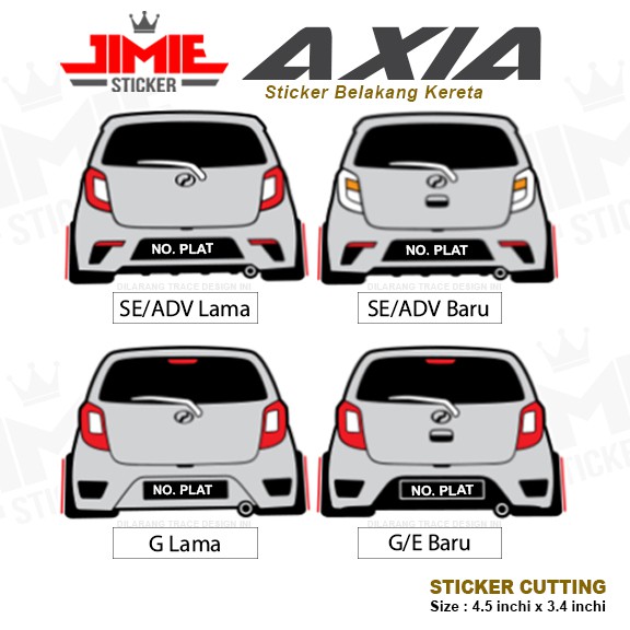 Sticker Kereta Perodua Axia Sticker Belakang 1pcs Custom Warna Dan No Plat Shopee Malaysia